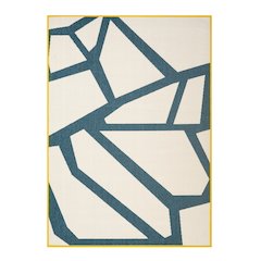Mapa Durable Performance Area Rug Outdoor in White/Blue, 8' x 9'9"