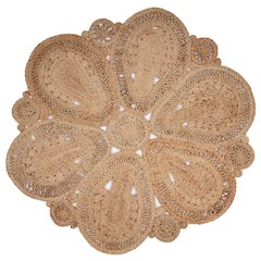 Boutique Jute Jute Area Rug Indoor in Tan/Brown, 7'6" Round