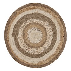 Boutique Jute Jute Area Rug Indoor in Brown/Ivory, 7'6" Round