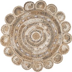 Boutique Jute Jute Area Rug Indoor in Brown/Ivory, 7'6" Round