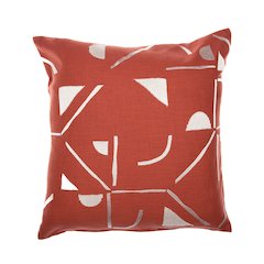 Stacy Garcia  Cotton Blend Poly Filled Pillow in Orange/Ivory, 20" x 20"