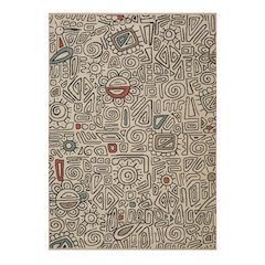 Evette Rios Ivory/Black Bohemian Abstract Polypropylene Indoor/Outdoor Area Rug