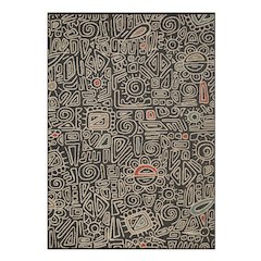 Evette Rios Black/Ivory Bohemian Abstract Polypropylene Indoor/Outdoor Area Rug