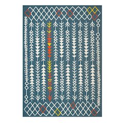 Evette Rios Ivory/Navy Southwestern Tribal Polypropylene Indoor/Outdoor Area Rug