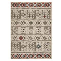 Ivory/Black Southwestern Diamond Polypropylene Indoor/Outdoor Area Rug