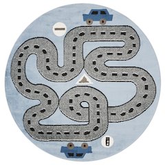 Blue Racetrack Area Rug