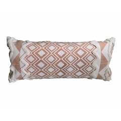 Geometric Burnt Orange and Cream Throw Pillow