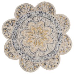Gray Indoor Round Area Rug With Classic Design For Living Room