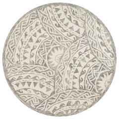 Gray Indoor Round Area Rug With Transitional Design For Living Space