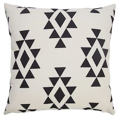 Ox Bay Hand-Woven Black/White Geometric Recycled P.E.T Yarn Pillow Cover
