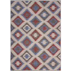 Tula Cotton Blend Area Rug Indoor in Red/Blue, 2'6" x 4'