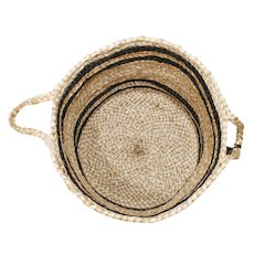 Baskets Jute Indoor Basket in Tan/Black,  19" x 19" x 19"