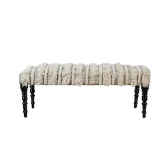 Anastasia Accent Bench in Cream/Gray, 47" L x 16" W x 18" H