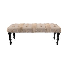 Anastasia Accent Bench in Cream/Gray, 47" L x 16" W x 18" H