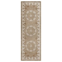 Bella Rose Wool Area Rug Indoor in Beige/Brown, 2'3" x 6'9"