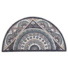 Bella Rose Wool Area Rug Indoor in Gray/Blue, 2'3" x 3'10" Hearth