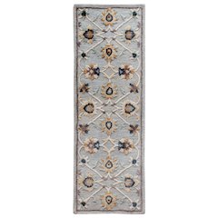 Bella Rose Wool Area Rug Indoor in Blue/Gray, 2'3" x 6'9"