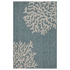Captiva Durable Performance Area Rug Outdoor in Blue/Gray, 5' x 7'