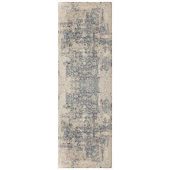 Cheshire Viscose Blend Area Rug Indoor in Blue/Beige, 2' x 7'