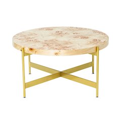 Summerfield Coffee Table in Brown/Gold, 36" Diameter x 18" H