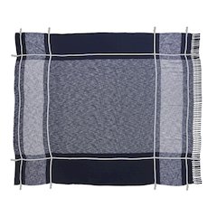 Coverlet Cotton in Blue/White 90" x 90"