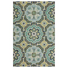 Dazzle Wool Area Rug Indoor in Green/Blue, 5' x 7'9"