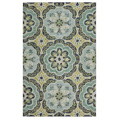 Dazzle Wool Area Rug Indoor in Green/Blue, 7'9" x 9'9"