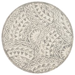 Dazzle Wool Area Rug Indoor in Gray/Ivory, 4' Round