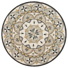 Dazzle Wool Area Rug Indoor in Brown/Cream, 4' Round