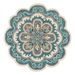 Dazzle Wool Area Rug Indoor in Blue/Gray, 4' Round