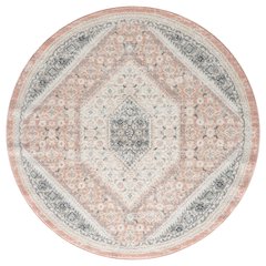Dune Durable Performance Area Rug Indoor in Pink/Cream, 6' Round