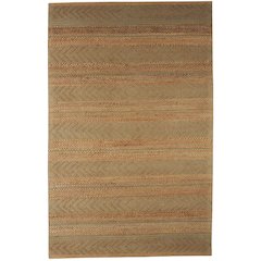 Earth Jute Area Rug Indoor in Tan/Seafoam/Tan, 7'9" x 9'9"