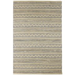 Earth Jute Blend Area Rug Indoor in Ivory/Blue, 7'9" x 9'9"