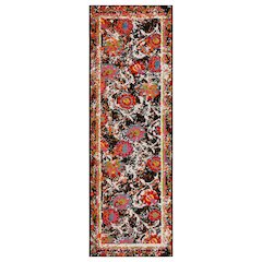 Fusion Jute Area Rug Indoor in Black/Multicolored, 2'3" x 7'