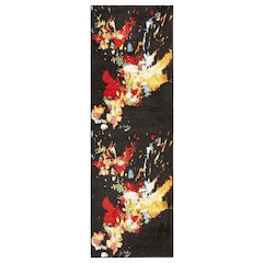 Fusion Jute Area Rug Indoor in Black/Multicolored, 2'3" x 7'