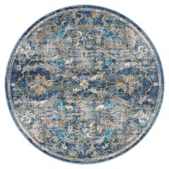Gala Durable Performance Area Rug Indoor in Blue/Multicolored, 5'3" Round