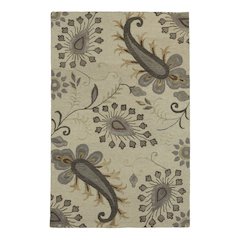 Glamour Wool Area Rug Indoor in Gray/Cream, 9' x 12'