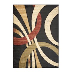 Grace Olefin Area Rug Indoor in Black/Cream, 5'2" x 7'2"