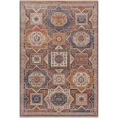 Holi Durable Performance Area Rug Indoor in Red/Ivory, 5' x 8'