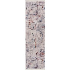Mirage Durable Performance Area Rug Indoor in Gray/Multicolored, 2'2" x 7'7"