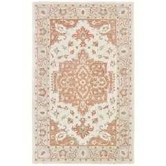 Modern Traditions Wool Area Rug Indoor in Orange/Gray, 9' x 12'