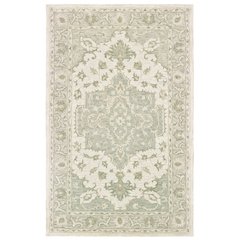 Modern Traditions Wool Area Rug Indoor in Green/Gray, 5' x 7'9"
