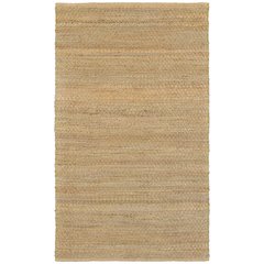Natural Fiber Jute Blend Area Rug Indoor in Tan/Green, 5' x 7'9"