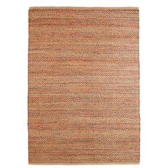 Natural Fiber Cotton Canvas Area Rug Indoor in Tan/Red, 7'9" x 9'9"