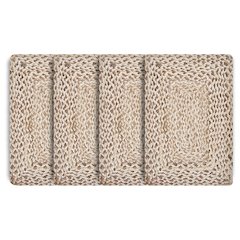 Classic Jute Set of 4 Table Top Placemat in White/Tan,  1'3" x 1'3"