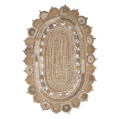 Boutique Jute Jute Area Rug Indoor in Brown/Tan, 5' x 7' Oval