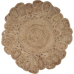 Boutique Jute Jute Area Rug Indoor in Brown/Tan, 4' Round