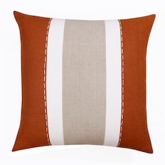 Estate Linen Poly Filled Pillow in Orange/Gray, 20" x 20"