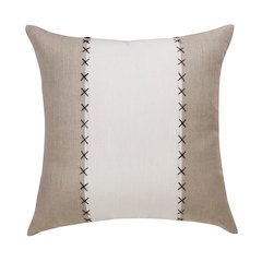 Estate Linen Poly Filled Pillow in Gray/Tan, 20" x 20"