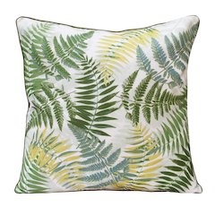Fern Performance Poly Filled Pillow in Green/Yellow, 20" x 20"